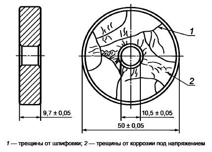 Схематичное изображение эталонного образка для проверки магнитных порошков – выдержка из ГОСТ Р ИСО 9934-2-2011